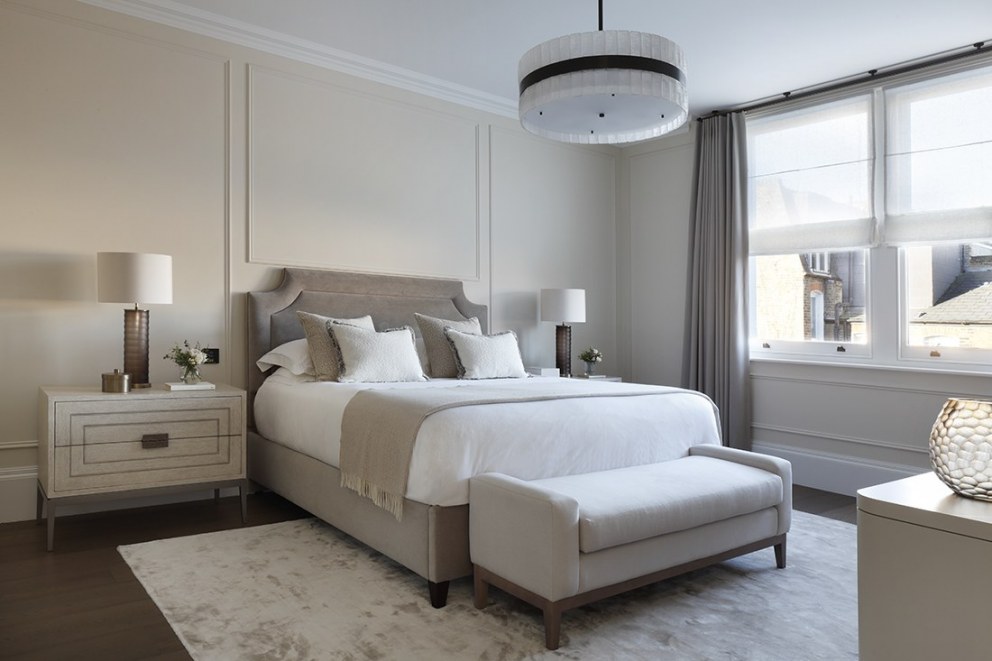 Wandsworth Family Home | Neutral Main Bedroom | Interior Designers